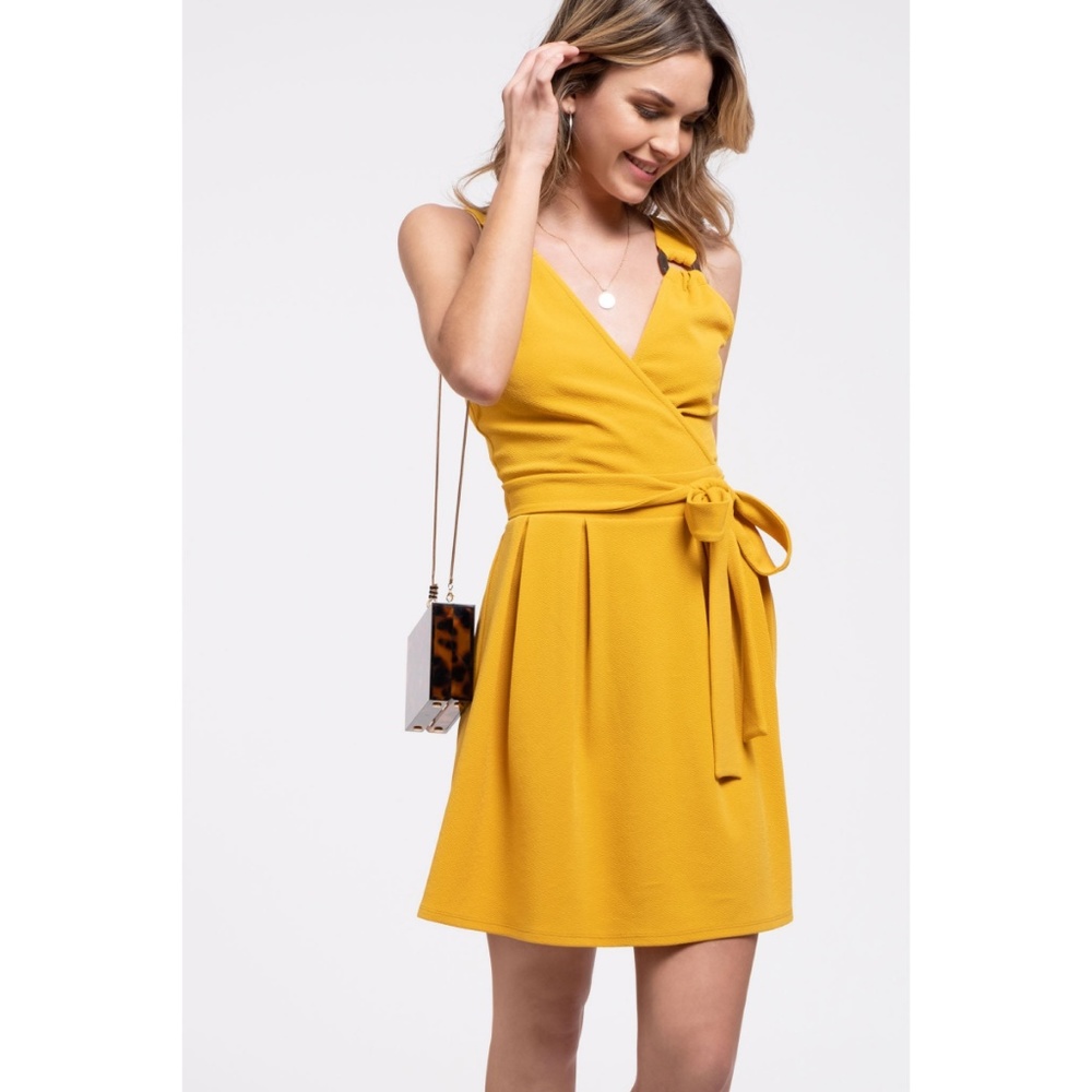 Belted Mustard Dress - Picture 7 of 8